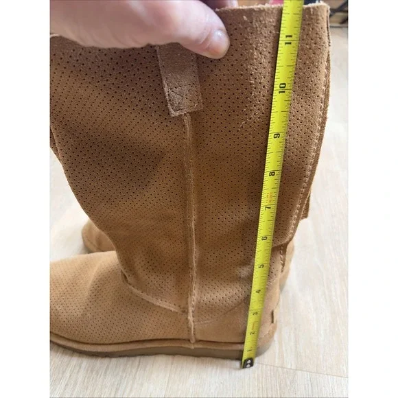 UGG Classic Tall Perforated Suede Boots Womens Size 9 Chestnut Summer
